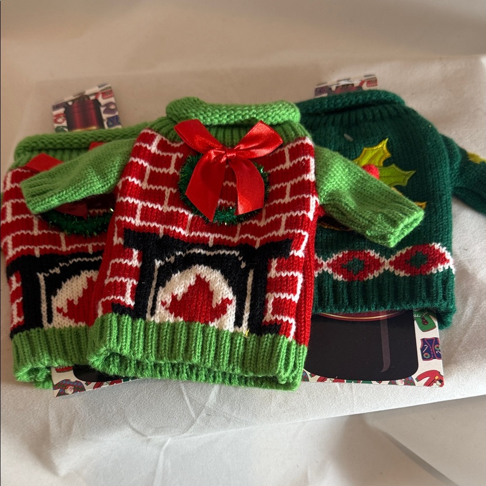 Festive Wine Bottle Christmas Sweaters